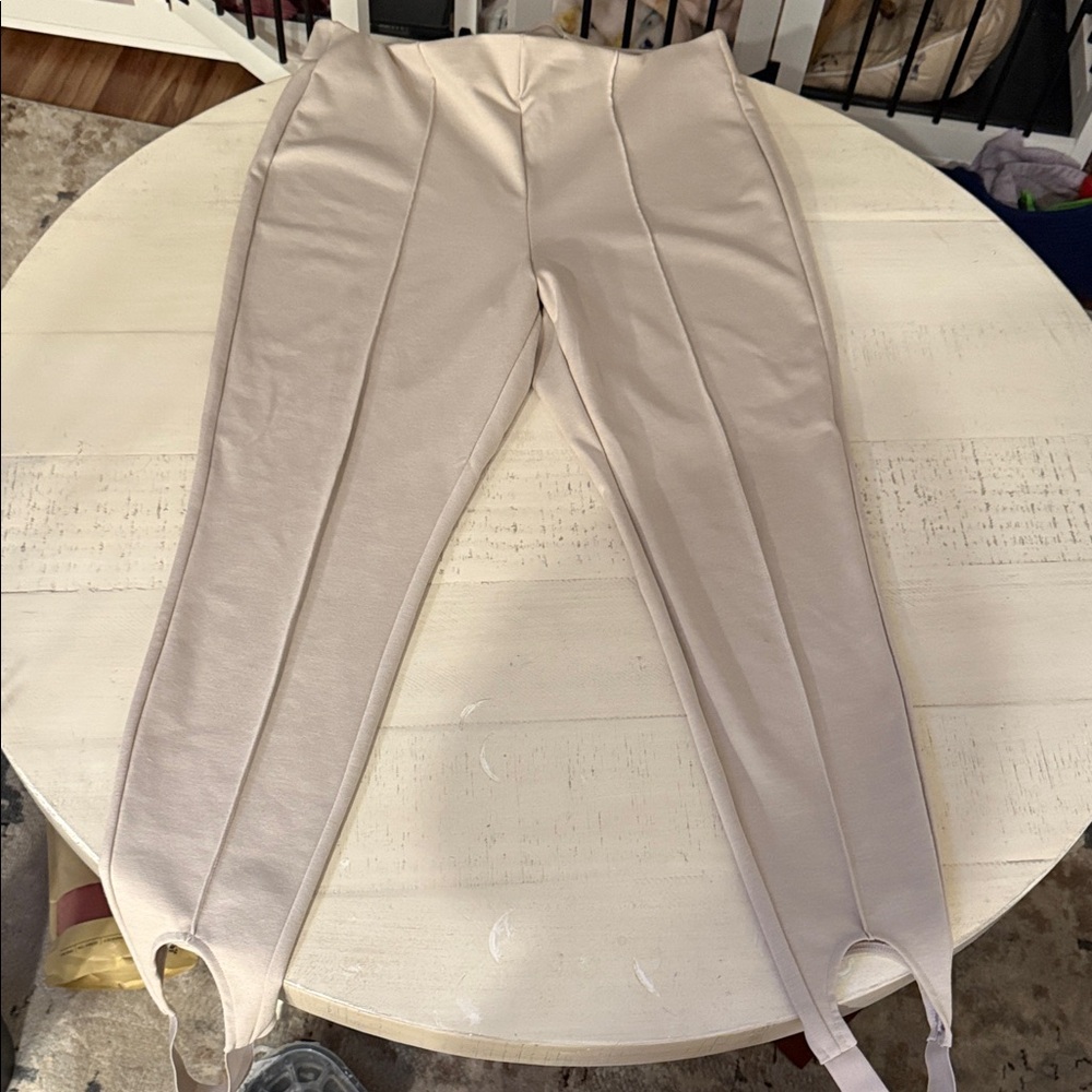 H&M Beige Leggings with Stirrup Detail